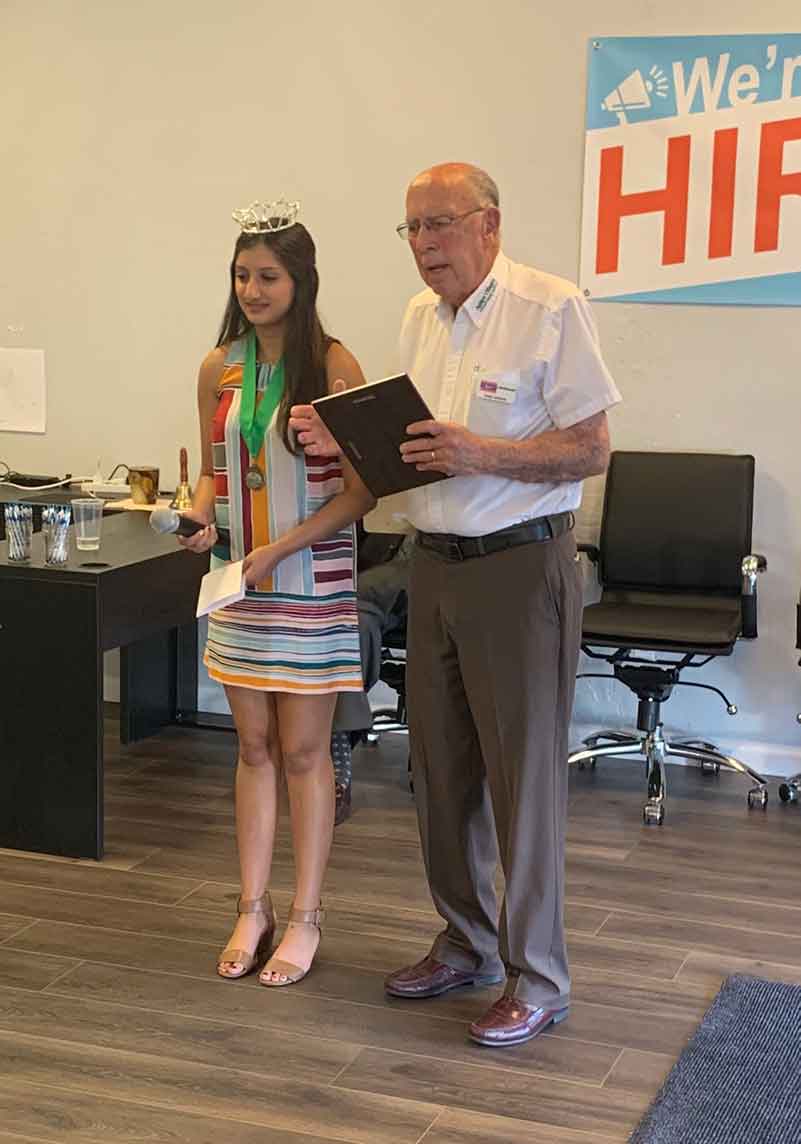 Award of Appreciation for Agape Volunteer Molly